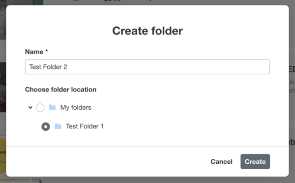 Create a subfolder window
